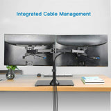 Dual Monitor Stand for 13” to 27” Screens,Free Standing Adjustable Monitor Mount